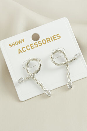 Oval Yeni Sezon Damla Taşlı Küpe