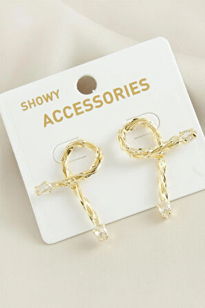 Oval Yeni Sezon Damla Taşlı Küpe