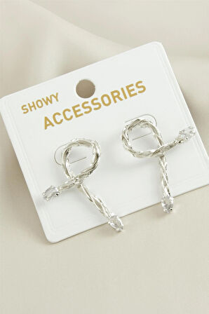 Oval Yeni Sezon Damla Taşlı Küpe