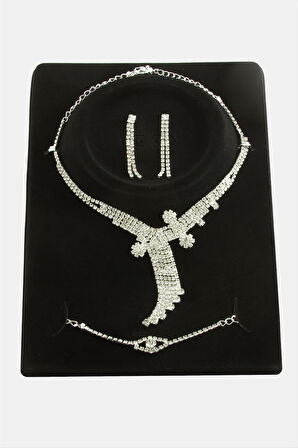 Taşlı Lüks Set Kolye