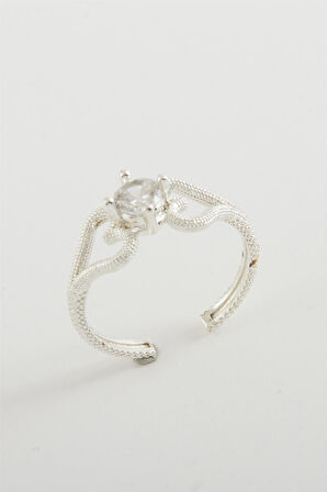 Kalp Tek Taşlı Yüzük