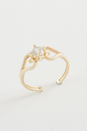 Kalp Tek Taşlı Yüzük