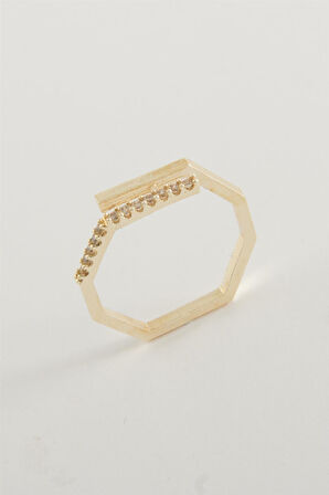 Köşeli Taşlı Yüzük
