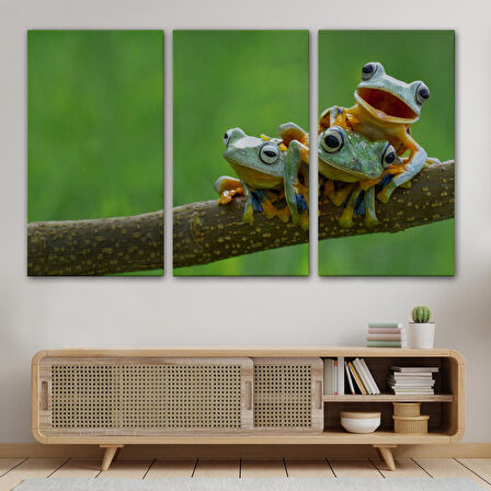 Harita Sepeti Küçük Kurbağalar Dekoratif Kanvas Tablo 1179
