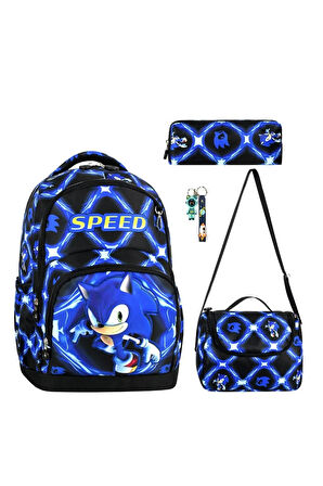 3lü Set Okul Çantası Sonic Okul Çantası Lüx 