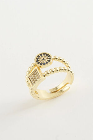 Kare Nazar Taşlı Yüzük