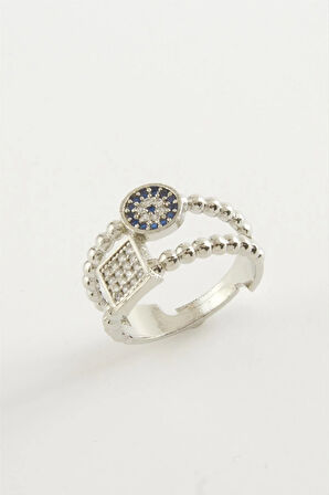 Kare Nazar Taşlı Yüzük