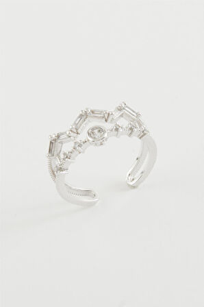 Zikzak Zirkon Taşlı Yüzük