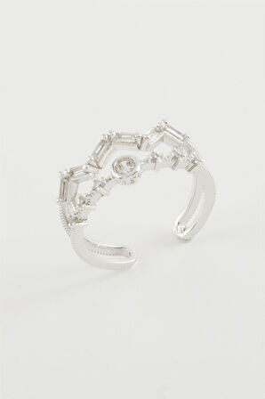 Zikzak Zirkon Taşlı Yüzük