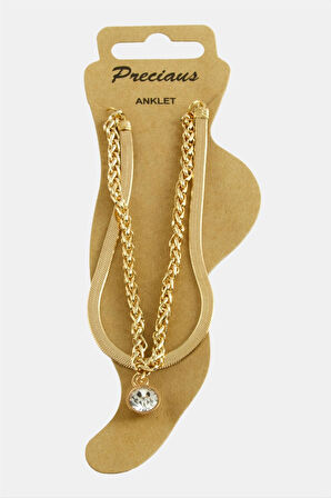 Kedi Zirkon Taşlı Lüks Halhal