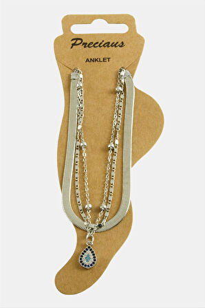 Oval Zirkon Taşlı Lüks Halhal