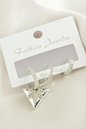 3 Adet ÜçgenZirkon Taşlı Küpe