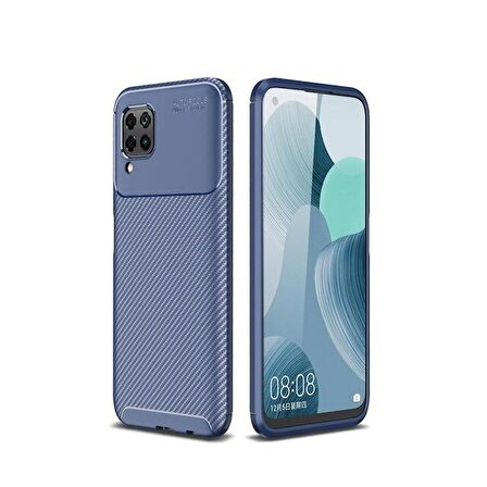 Smcase Huawei P40 Lite Kılıf Negro Karbon Desenli Silikon  Nano Ekran Koruyucu