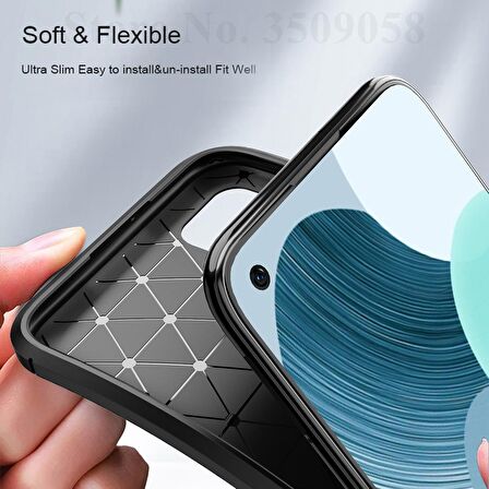 Smcase Huawei P40 Lite Kılıf Negro Karbon Desenli Silikon  Nano Ekran Koruyucu