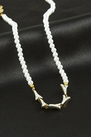 Eyfel Kuesi İnci Lüks Çelik Kolye