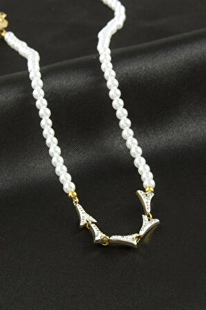 Eyfel Kuesi İnci Lüks Çelik Kolye