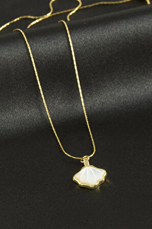 Deniz Kabuğu Sedef Lüks Çelik Kolye