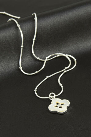 Çiçek Sedef Lüks Çelik Kolye