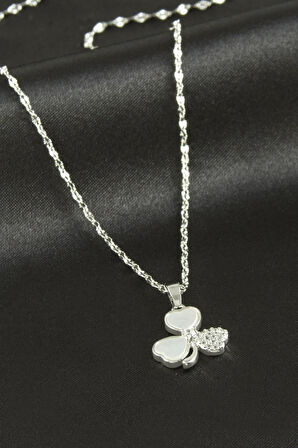 Yonca Sedef Lüks Çelik Kolye