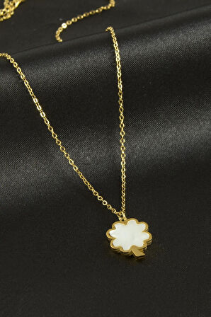 Yonca Sedef Lüks Çelik Kolye