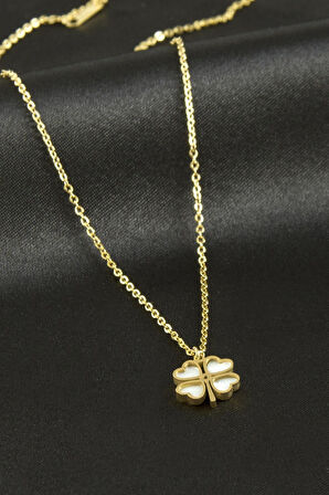 Yonca Sedef Lüks Çelik Kolye