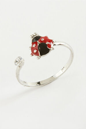 Uğur Böceği Mineli Taşlı Yüzük