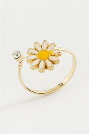 Papatya Mineli Taşlı Yüzük