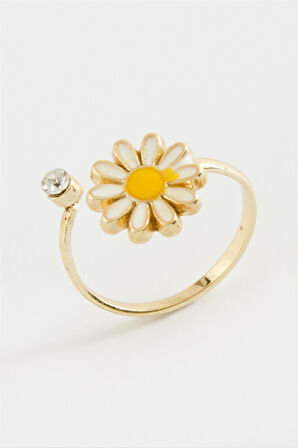 Papatya Mineli Taşlı Yüzük