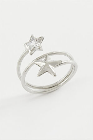 Kalp Yıldız Zirkon Taşlı Yüzük