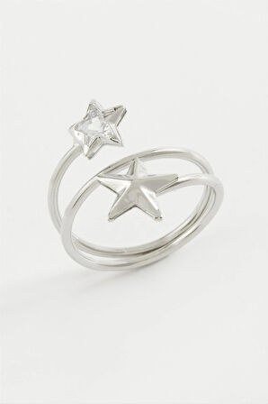 Kalp Yıldız Zirkon Taşlı Yüzük