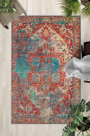 Kaymaz Taban Yıkanabilir Halı – Mutfak, Salon, Yatak Odası için Modern Dijital Baskı Halı (SLNHALI27
