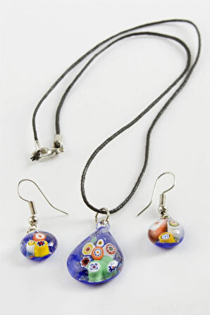 Cam Sanatı Murano Kutulu Set Kolye