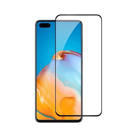 Smcase Huawei P40 Pro Kılıf Negro Karbon Silikon  Tam Kapatan Ekran Koruyucu
