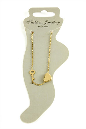 Kalp Kilit Lüks Çelik Halhal