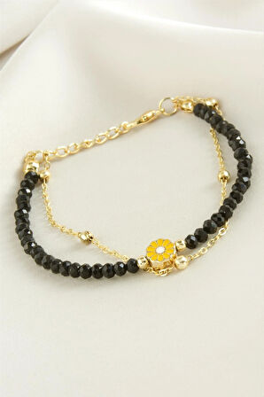 Papatya Zincir Kristal Bileklik