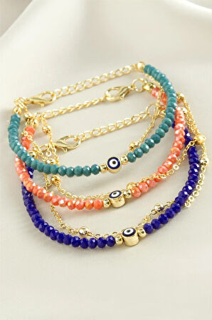 Nazar Zincir Kristal Bileklik