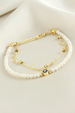 Nazar Zincir Kristal Bileklik