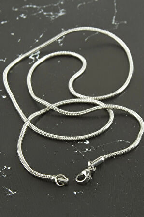 Silindir Zincir Çelik Kolye 55 cm