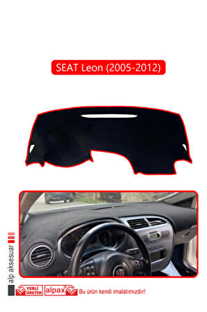 Seat Leon (2005-2012) Torpido Koruma  Halısı -  Kırmızı Kenar