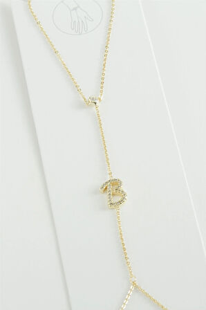 Harf Zirkon Taşlı Lüks Çelik Şahmeran