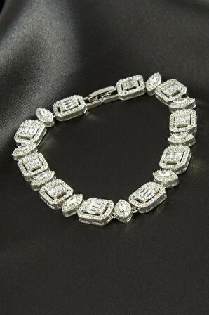 Baget  Taşlı Lüks Çelik Bileklik