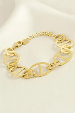 Oval Lüks Çelik Bileklik