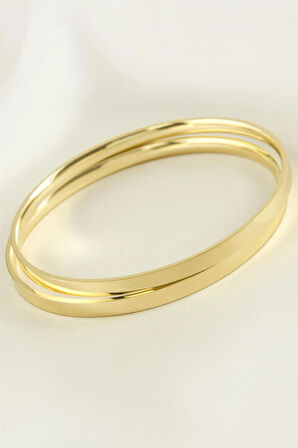 2 Adet Ajda Lüks Çelik Bilezik 65*4 mm