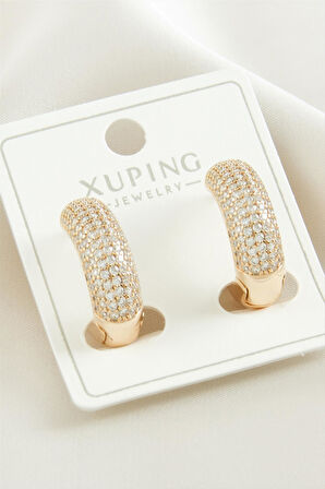 Xuping Zirkon Taşlı Lüks Çelik Küpe