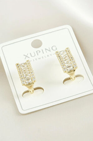 Xuping Baget Taşlı Lüks Çelik Küpe