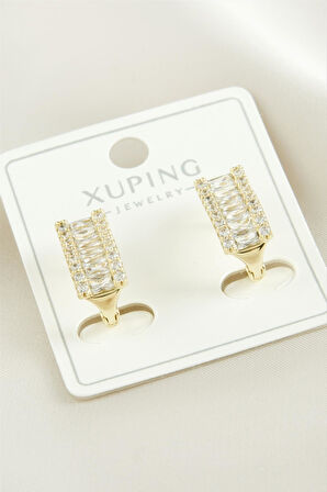 Xuping Baget Taşlı Lüks Çelik Küpe