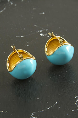 Oval Lüks Çelik Küpe