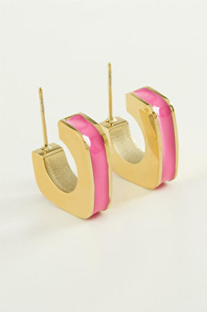 Kare Lüks Çelik Küpe