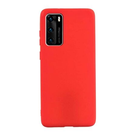 Smcase Huawei P40 Kılıf Lüks Mat Silikon  Tam Kapatan Ekran Koruyucu
