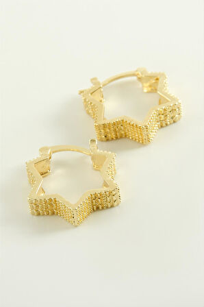 Yıldız Kilitli Halka Küpe